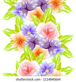 Abstract elegance seamless pattern with floral background