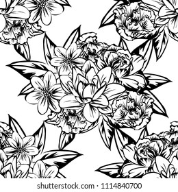 Abstract elegance seamless pattern with floral background