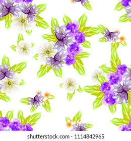 Abstract elegance seamless pattern with floral background