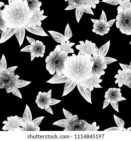 Abstract elegance seamless pattern with floral background