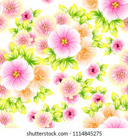 Abstract elegance seamless pattern with floral background