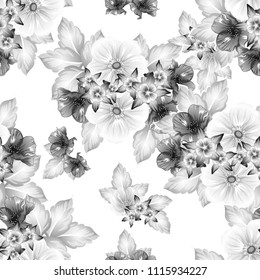 Abstract elegance seamless pattern with floral background