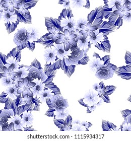 Abstract elegance seamless pattern with floral background