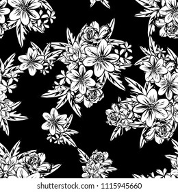 Abstract elegance seamless pattern with floral background