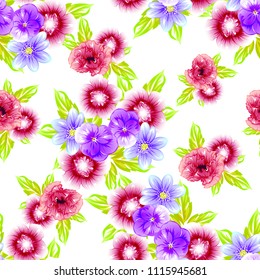 Abstract elegance seamless pattern with floral background
