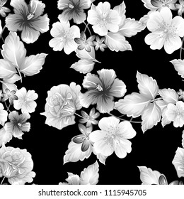 Abstract elegance seamless pattern with floral background