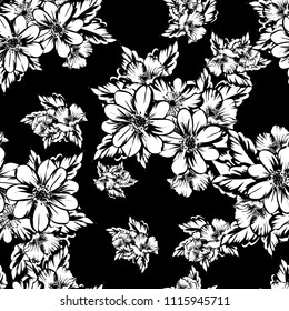 Abstract elegance seamless pattern with floral background