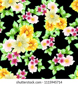 Abstract elegance seamless pattern with floral background
