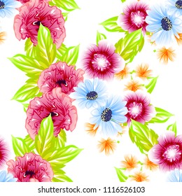 Abstract elegance seamless pattern with floral background