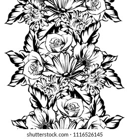 Abstract elegance seamless pattern with floral background