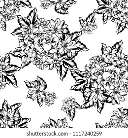 Abstract elegance seamless pattern with floral background