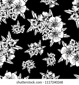 Abstract elegance seamless pattern with floral background