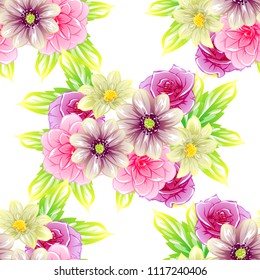 Abstract elegance seamless pattern with floral background