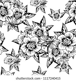 Abstract elegance seamless pattern with floral background
