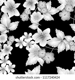 Abstract elegance seamless pattern with floral background