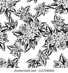 Abstract elegance seamless pattern with floral background