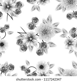 Abstract elegance seamless pattern with floral background
