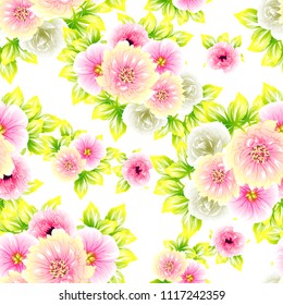 Abstract elegance seamless pattern with floral background