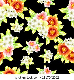 Abstract elegance seamless pattern with floral background