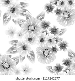 Abstract elegance seamless pattern with floral background