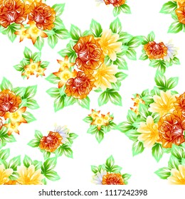 Abstract elegance seamless pattern with floral background