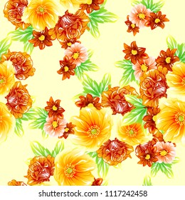 Abstract elegance seamless pattern with floral background