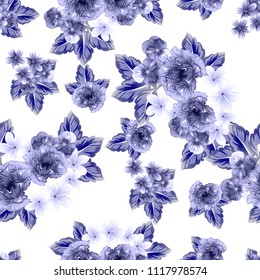 Abstract elegance seamless pattern with floral background