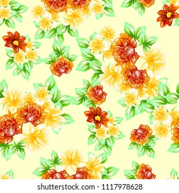 Abstract elegance seamless pattern with floral background