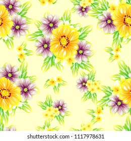 Abstract elegance seamless pattern with floral background