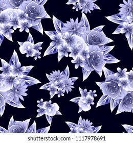 Abstract elegance seamless pattern with floral background