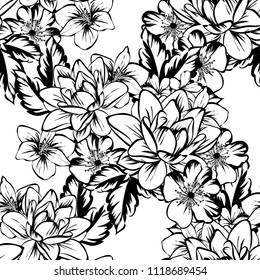 Abstract elegance seamless pattern with floral background