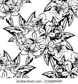 Abstract elegance seamless pattern with floral background