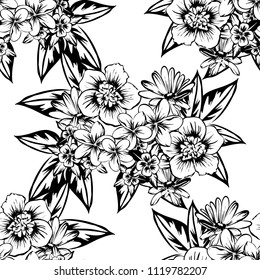 Abstract elegance seamless pattern with floral background