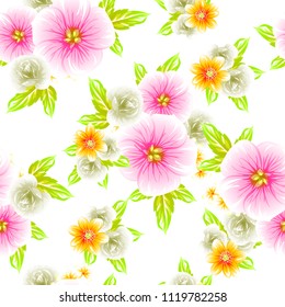 Abstract elegance seamless pattern with floral background