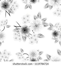 Abstract elegance seamless pattern with floral background