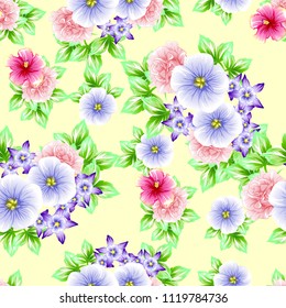 Abstract elegance seamless pattern with floral background