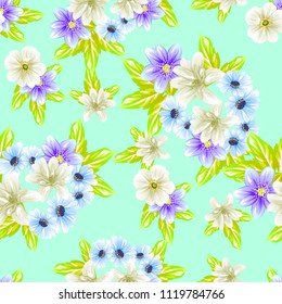 Abstract elegance seamless pattern with floral background