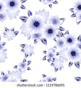 Abstract elegance seamless pattern with floral background