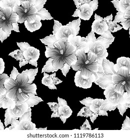 Abstract elegance seamless pattern with floral background