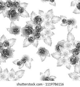 Abstract elegance seamless pattern with floral background