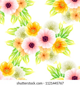 Abstract elegance seamless pattern with floral background