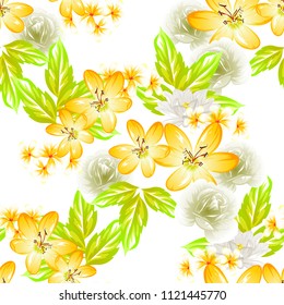 Abstract elegance seamless pattern with floral background