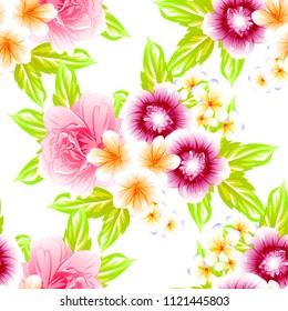 Abstract elegance seamless pattern with floral background
