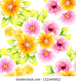Abstract elegance seamless pattern with floral background