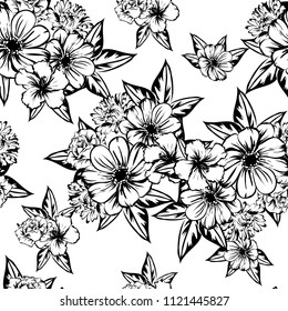 Abstract elegance seamless pattern with floral background