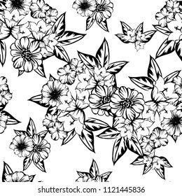 Abstract elegance seamless pattern with floral background