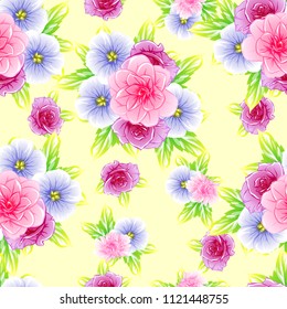 Abstract elegance seamless pattern with floral background
