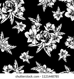 Abstract elegance seamless pattern with floral background