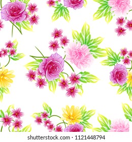 Abstract elegance seamless pattern with floral background