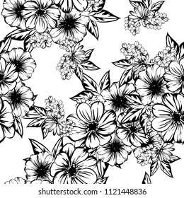 Abstract elegance seamless pattern with floral background